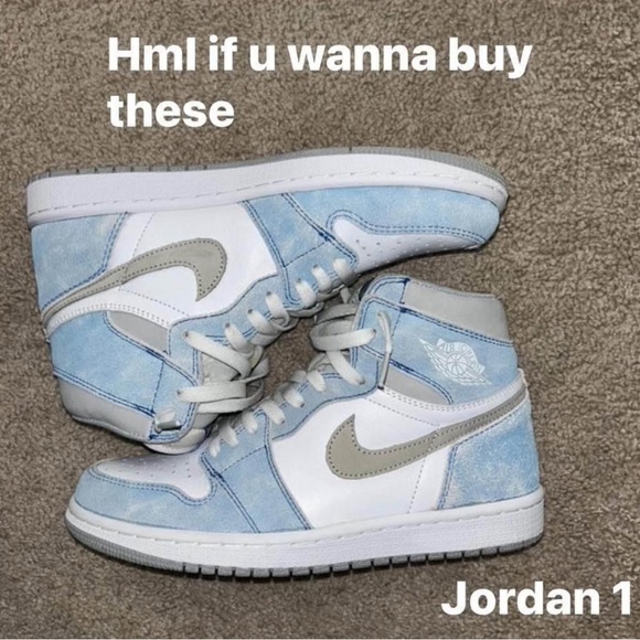 Jordan 1 High Tops - Light Blue and White